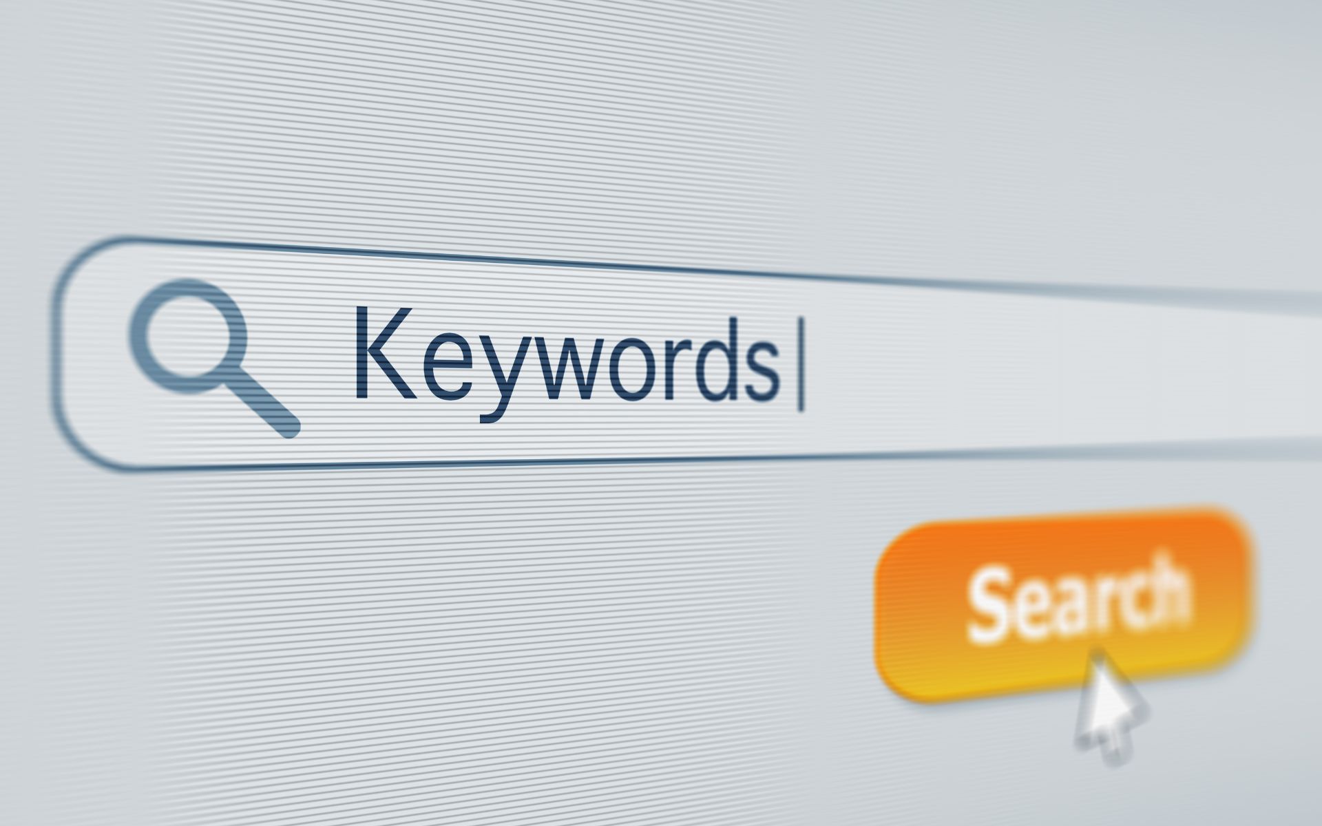 A keyword is searched on a search bar to identify the search engine ranking of the keyword